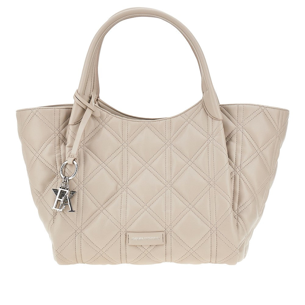 Shopping bag in nappa sintetica trapuntata
