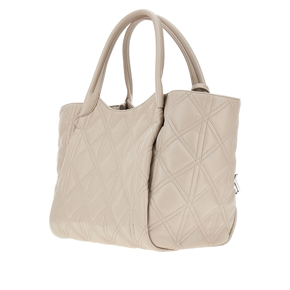 Shopping bag in nappa sintetica trapuntata