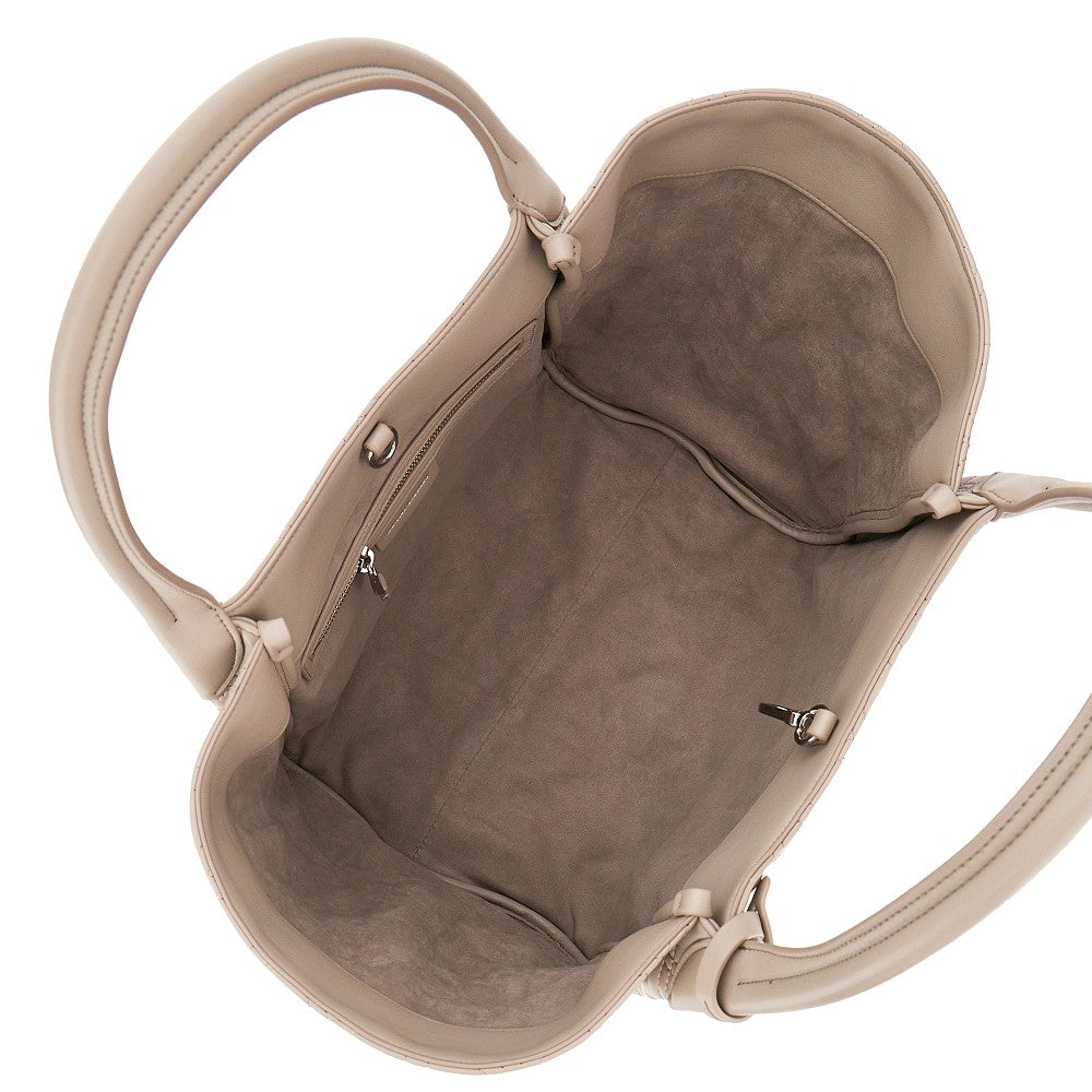 Shopping bag in nappa sintetica trapuntata