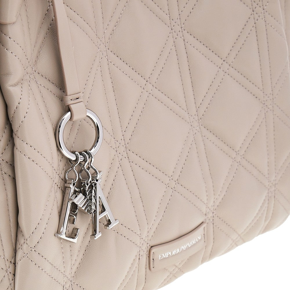 Shopping bag in nappa sintetica trapuntata
