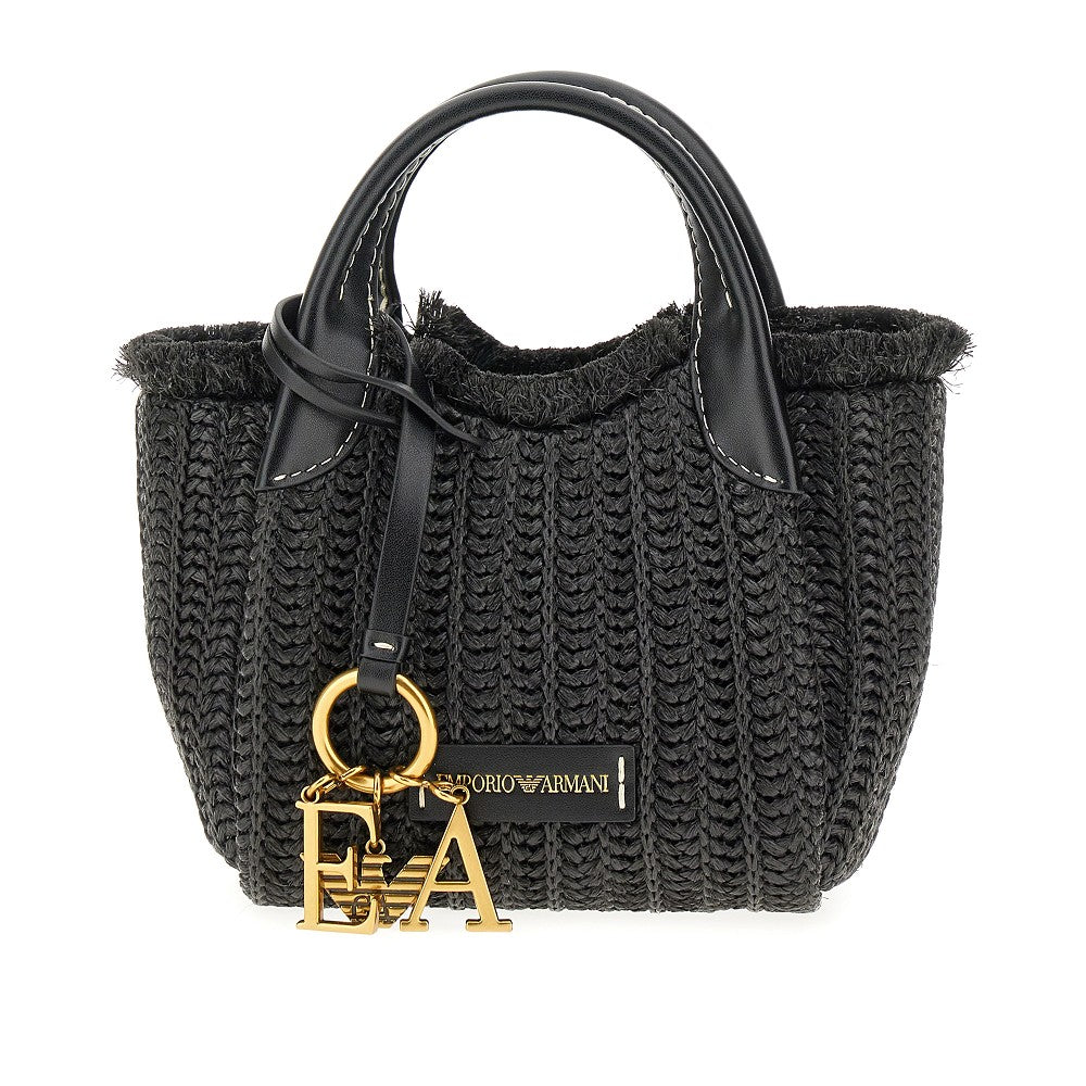 Shopper piccola in simil rafia intrecciata