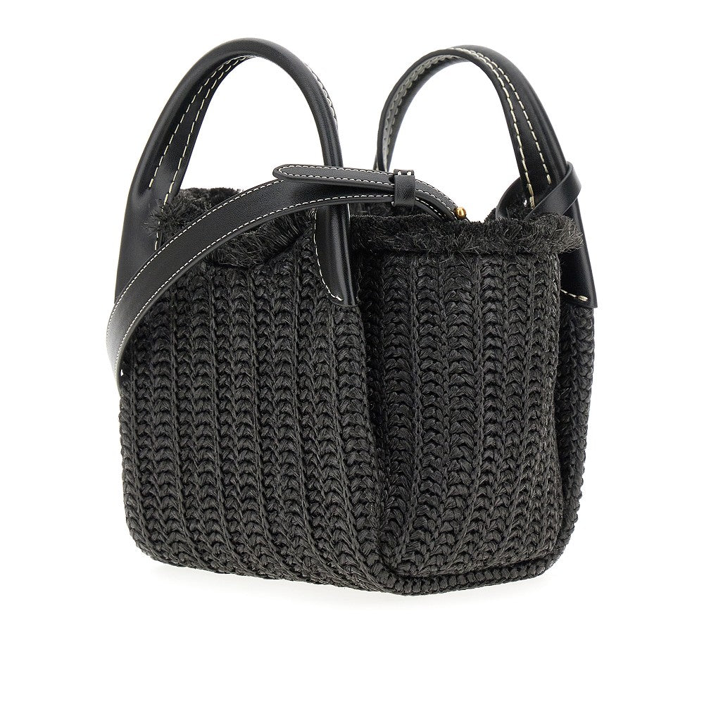 Shopper piccola in simil rafia intrecciata