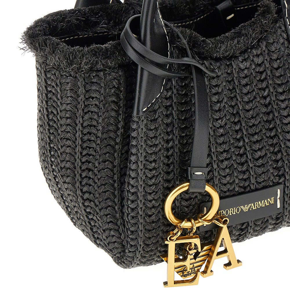 Shopper piccola in simil rafia intrecciata