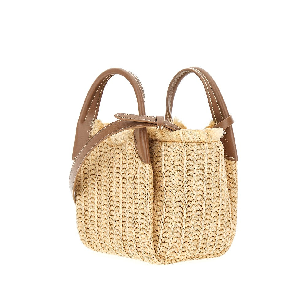 Shopper piccola in simil rafia intrecciata