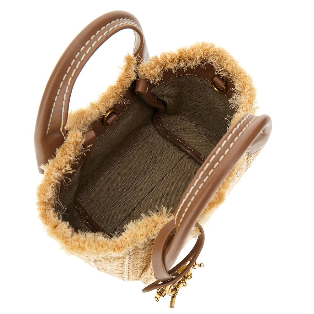 Shopper piccola in simil rafia intrecciata