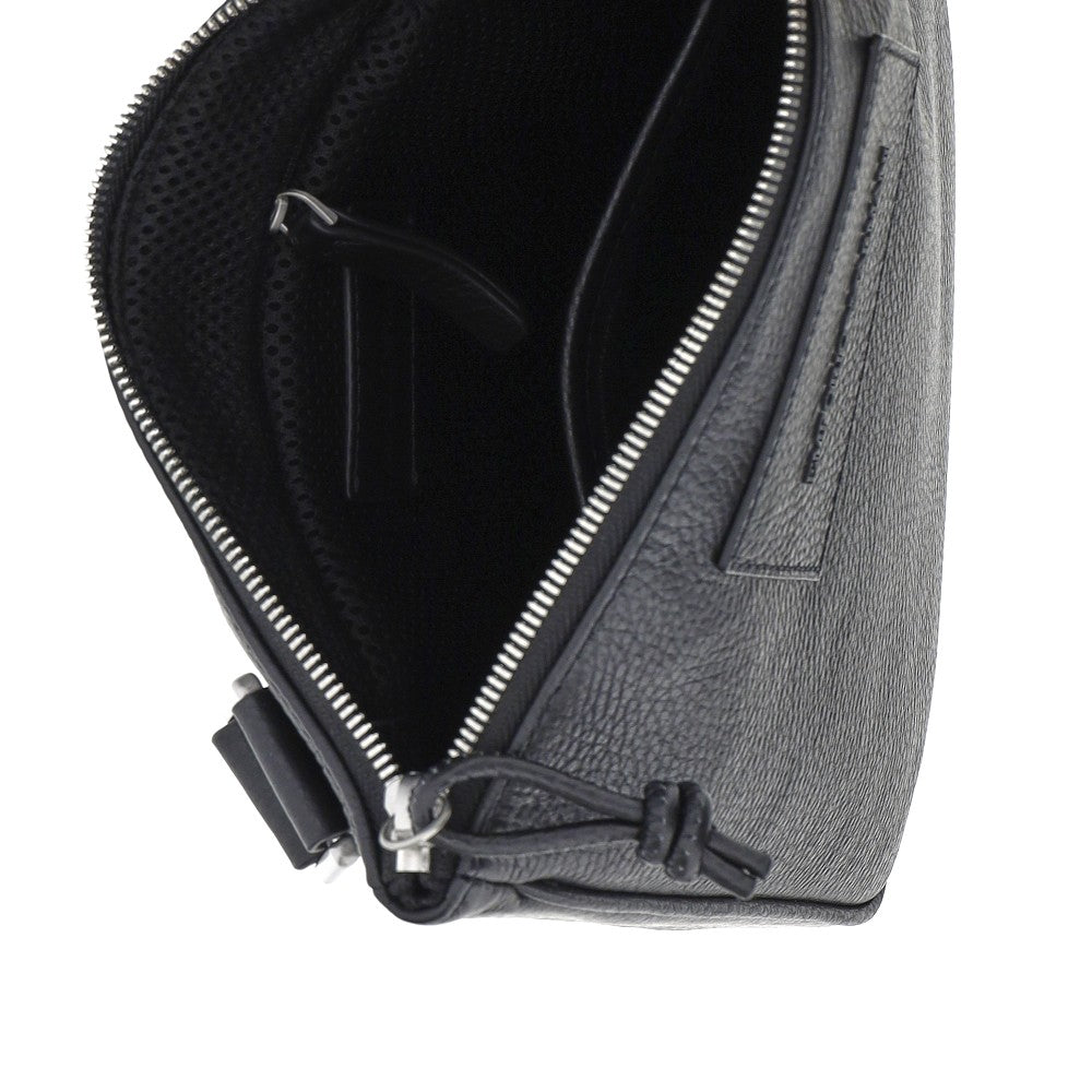 Grained leather crossbody bag