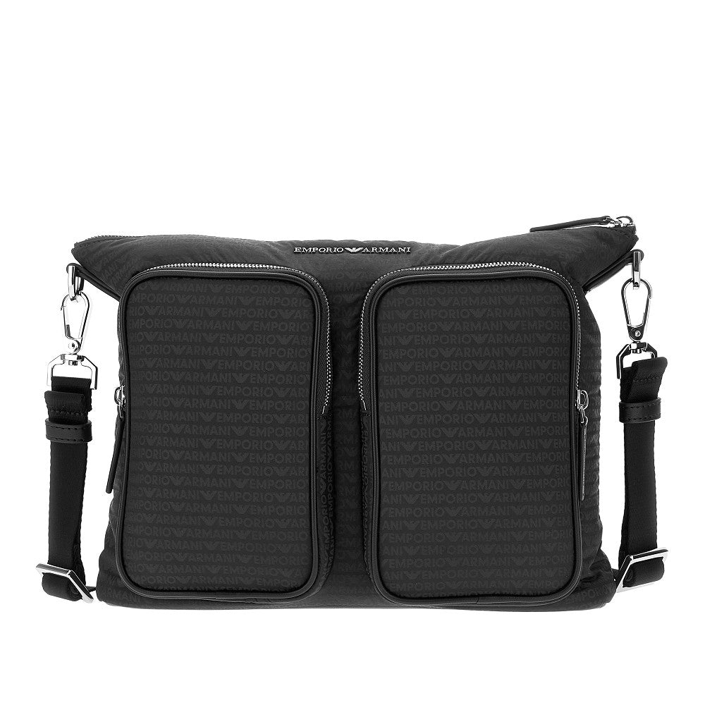 All-over logo jacquard nylon crossbody bag