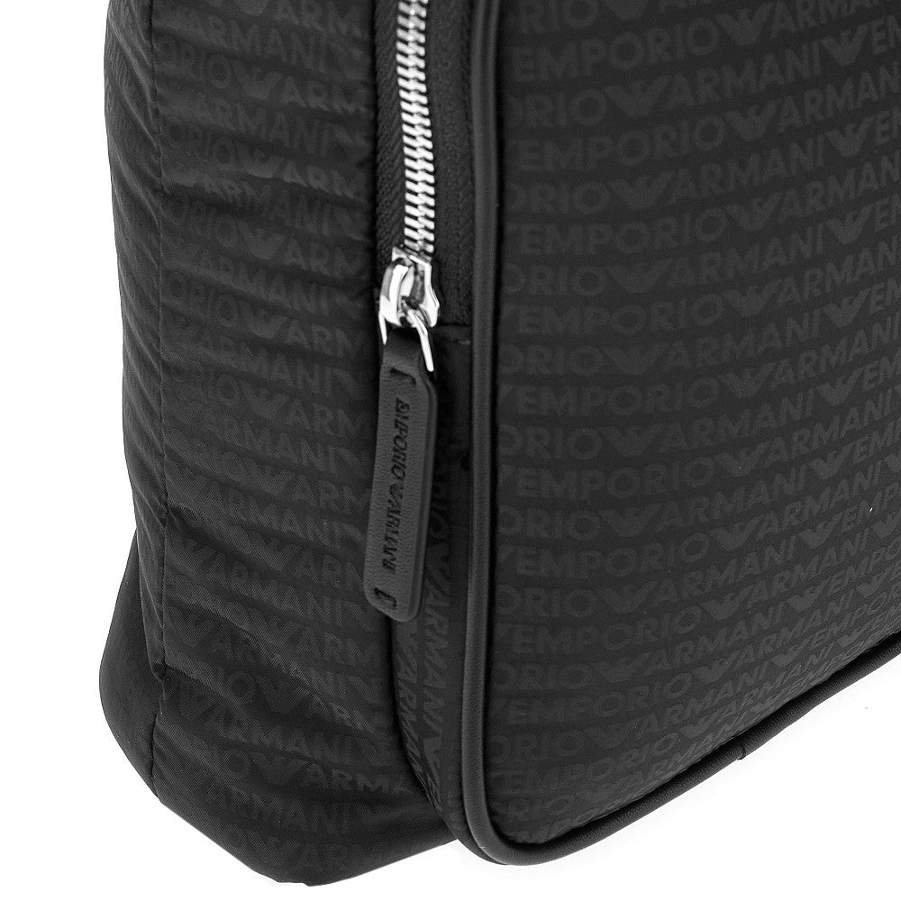 All-over logo jacquard nylon crossbody bag
