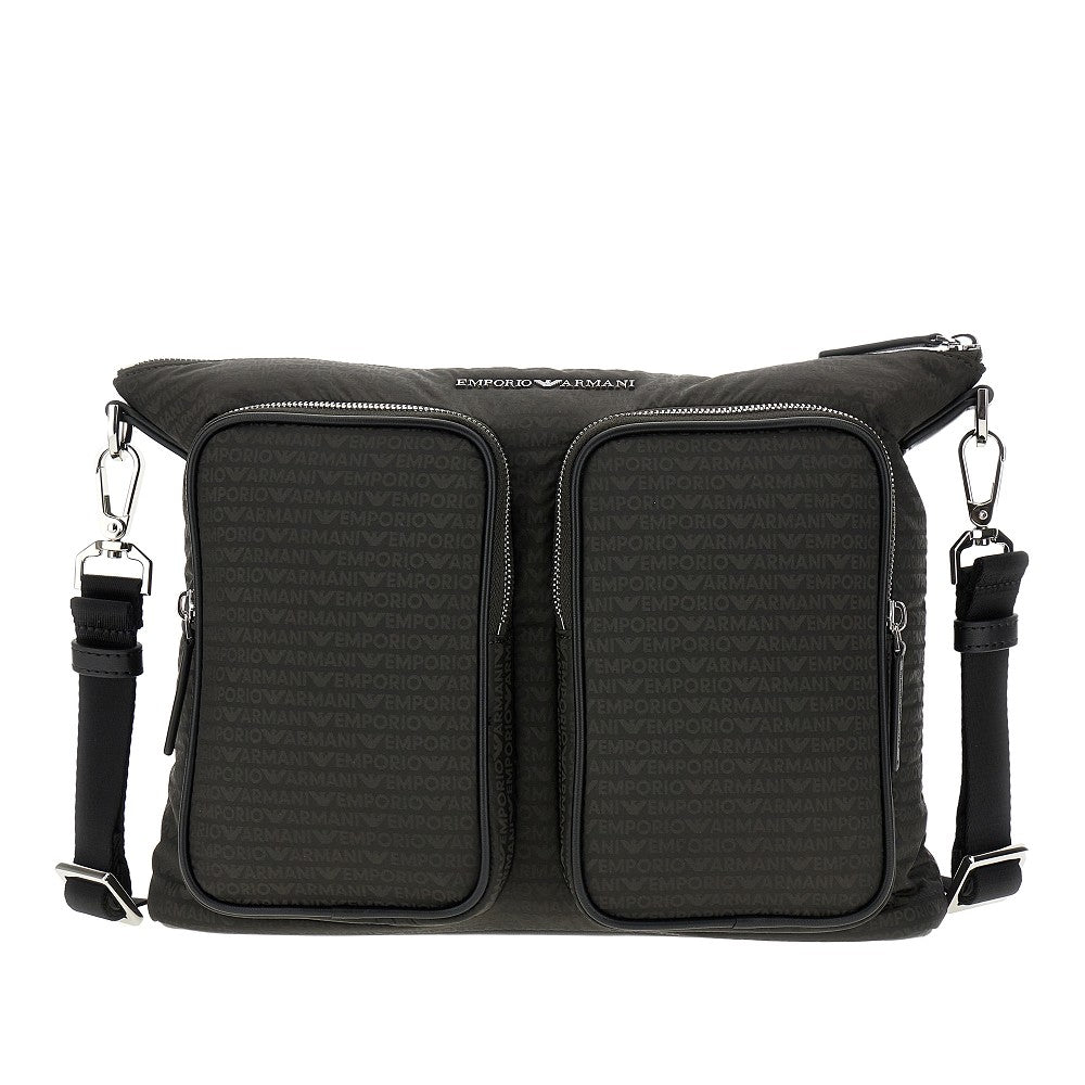 All-over logo jacquard nylon crossbody bag