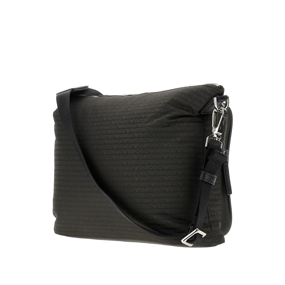 All-over logo jacquard nylon crossbody bag