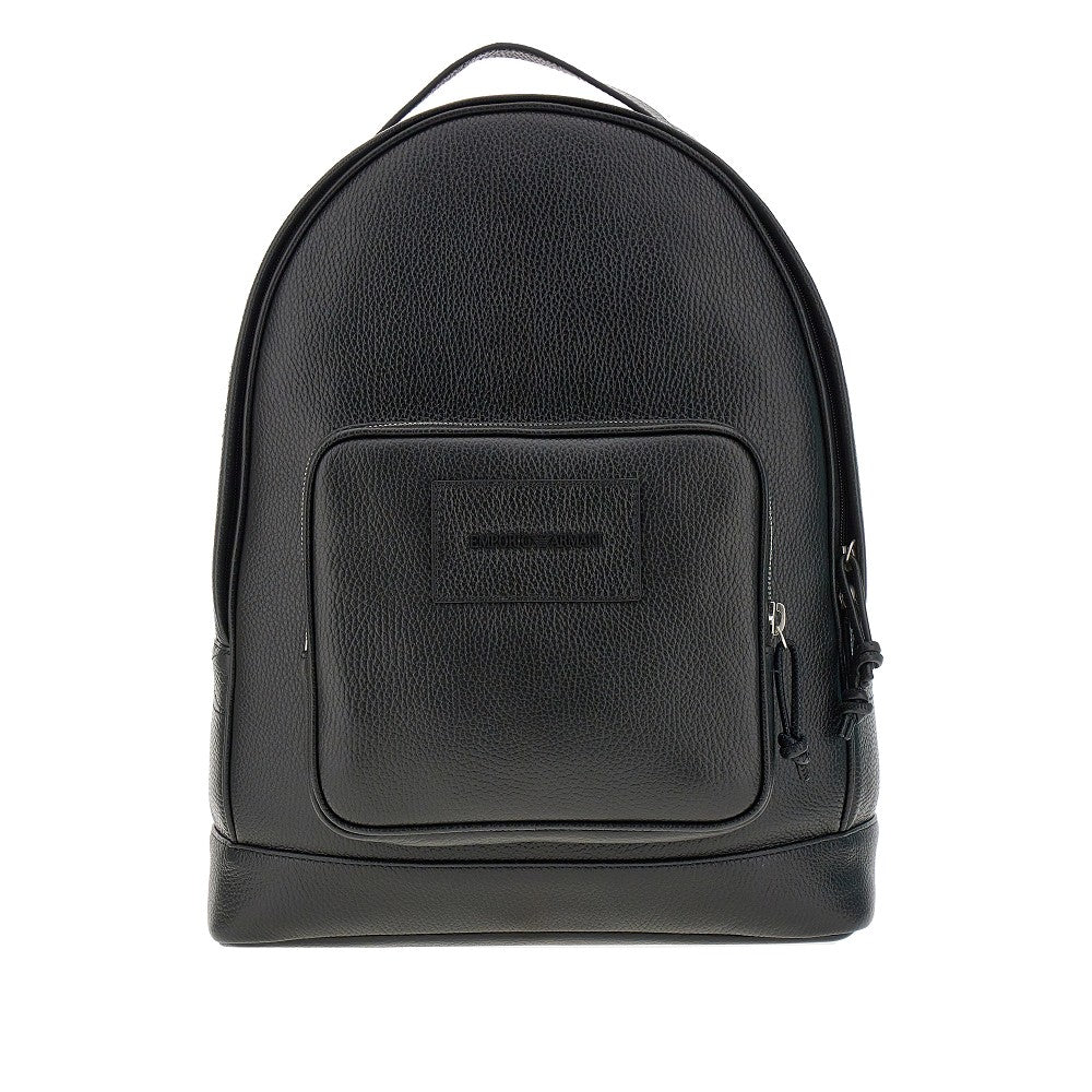 Grained leather backpack