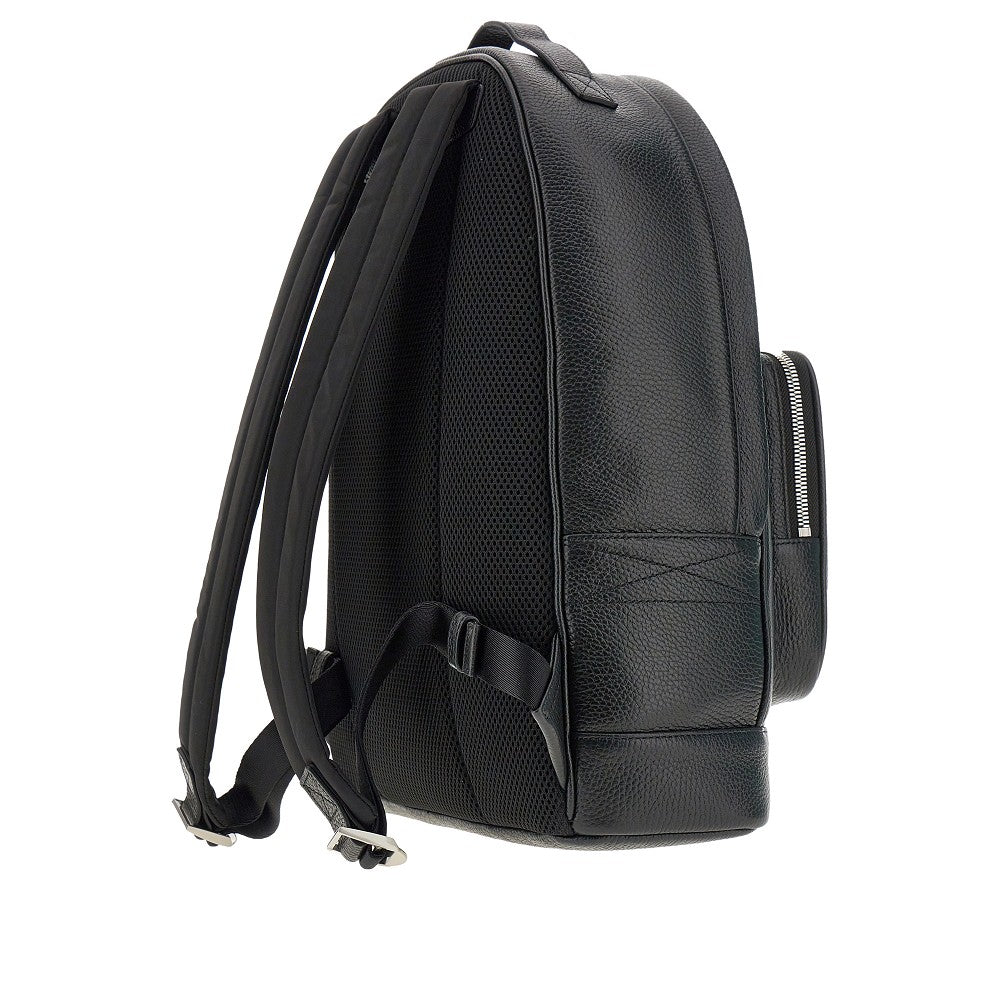 Grained leather backpack
