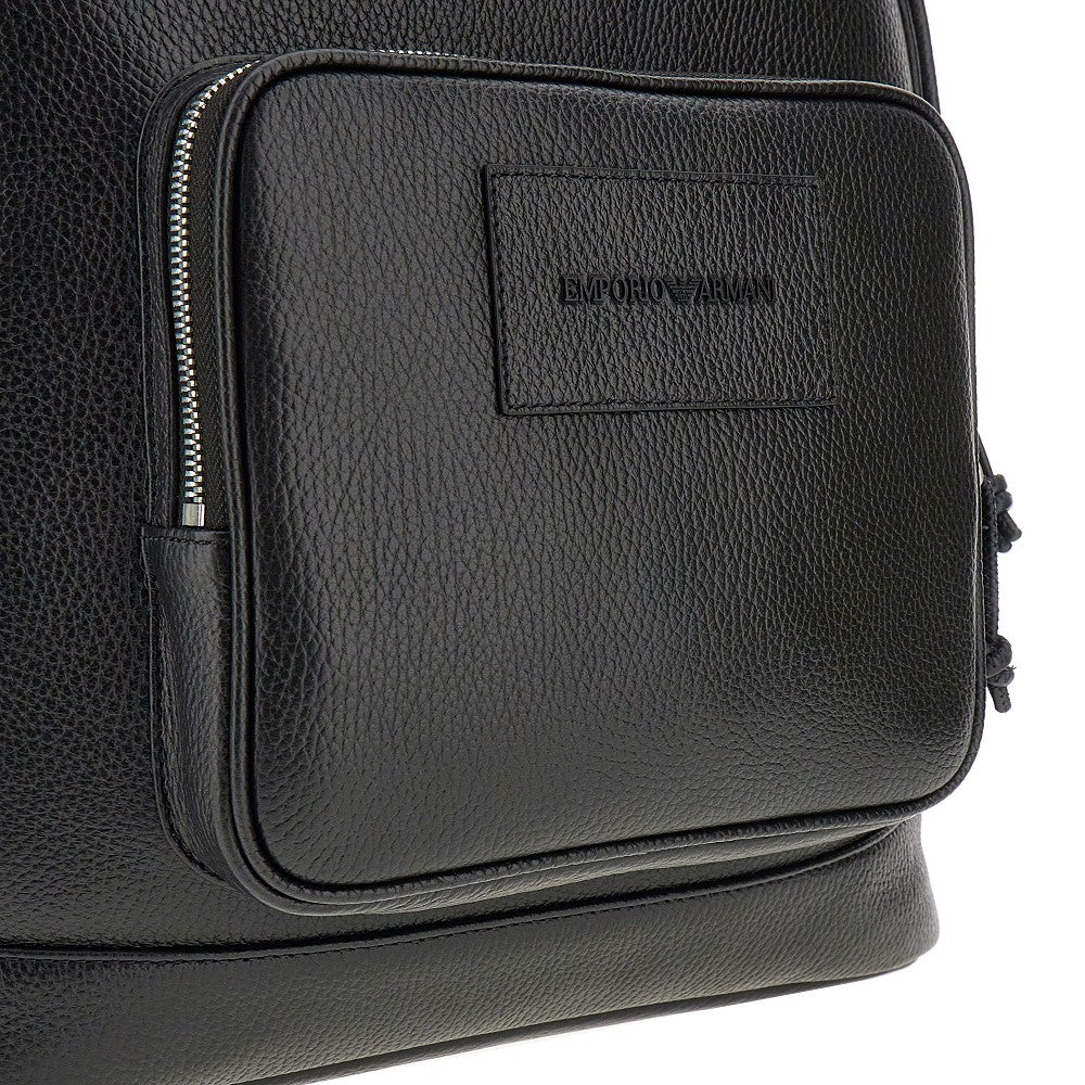 Grained leather backpack