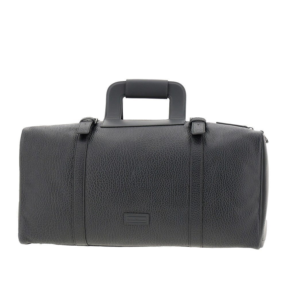 Grained leather weekend bag