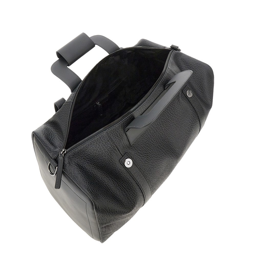 Grained leather weekend bag