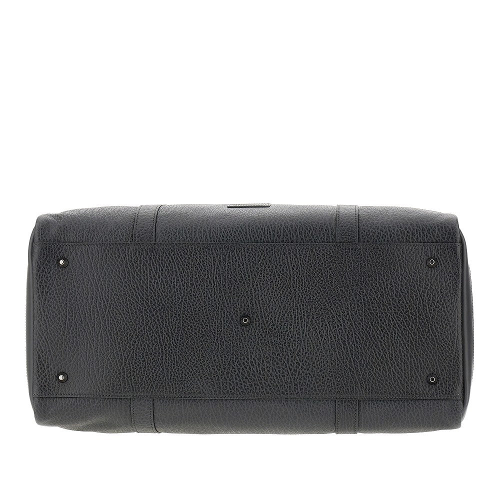 Grained leather weekend bag