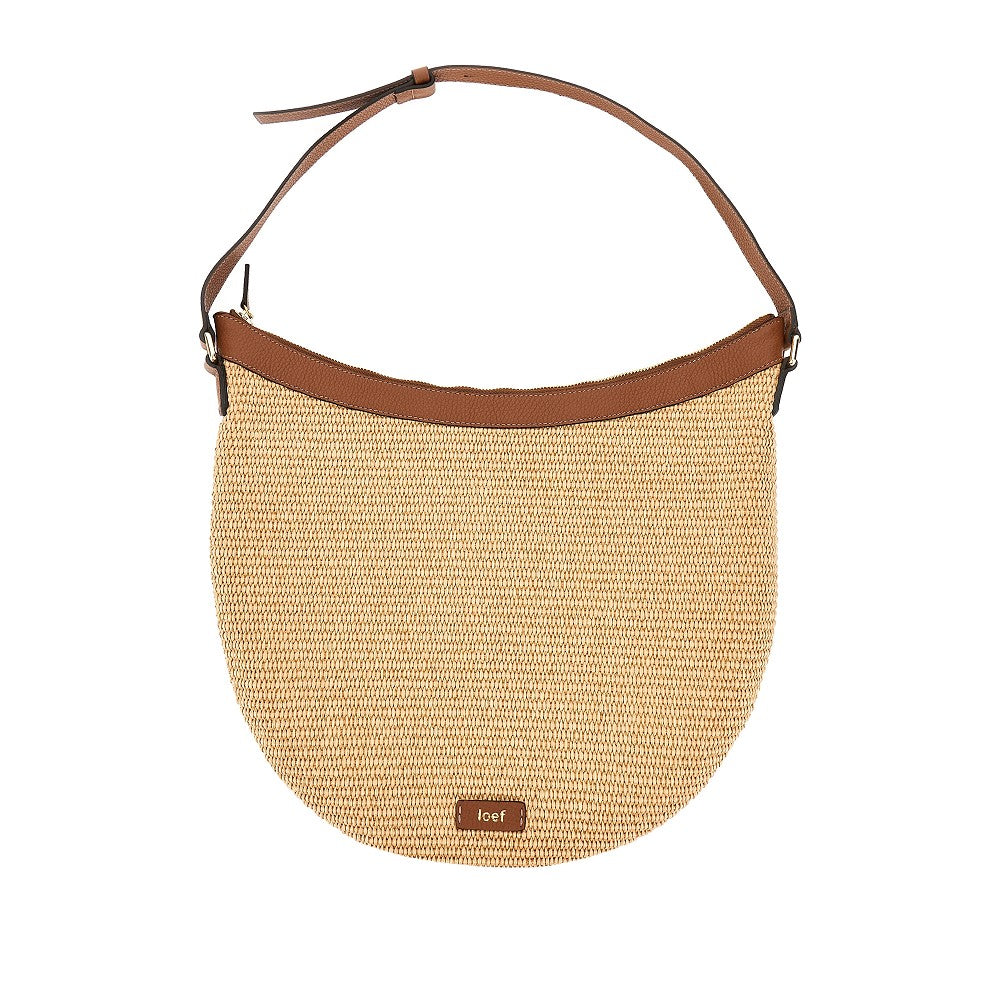 Leather and raffia 'Maxi Lula' bag