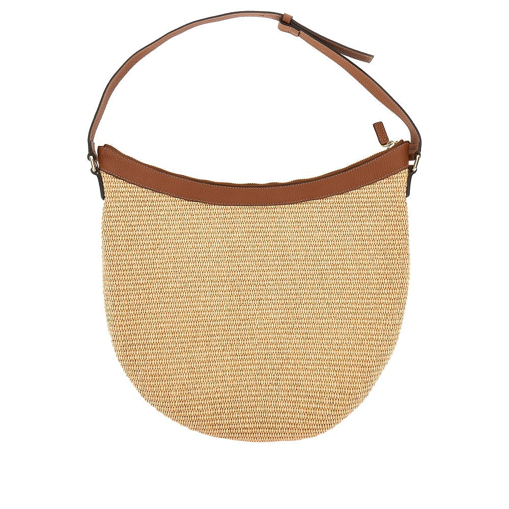 Leather and raffia 'Maxi Lula' bag