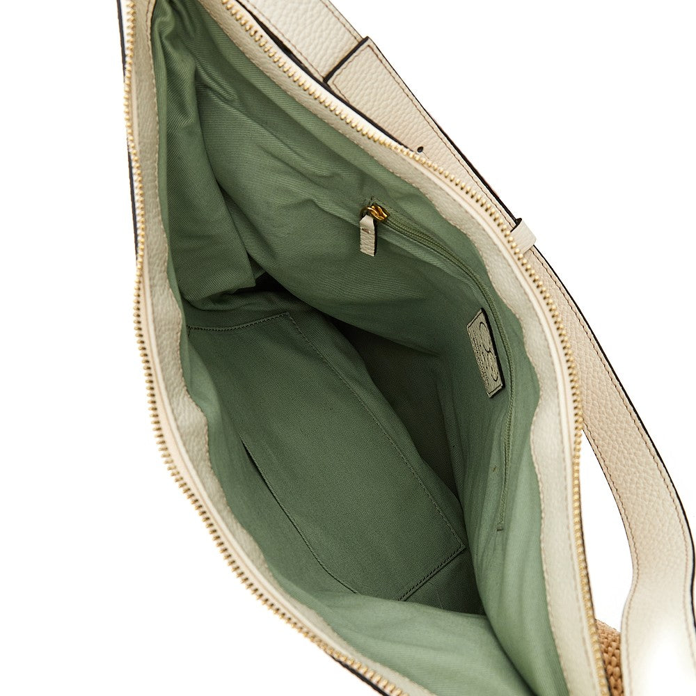 Leather and raffia 'Maxi Lula' bag
