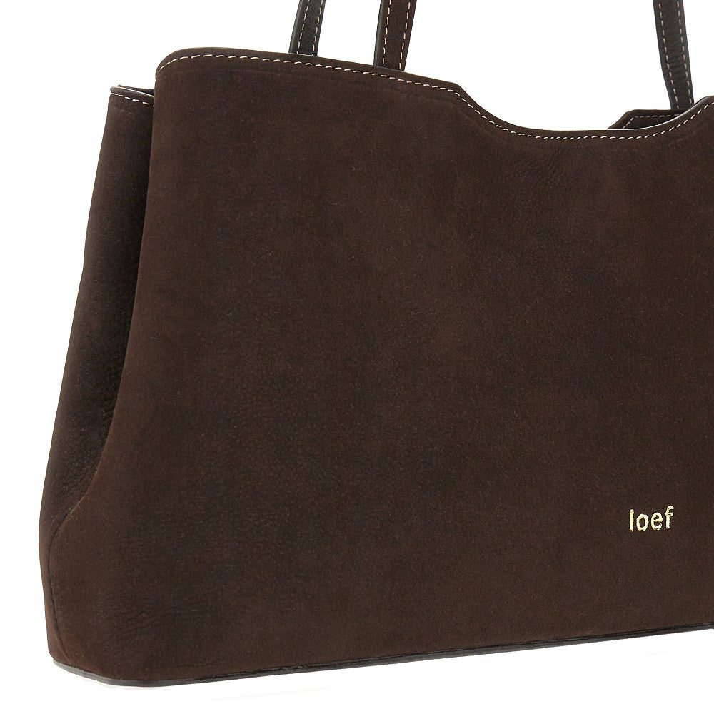 Nubuck leather midi 'Mercie' bag