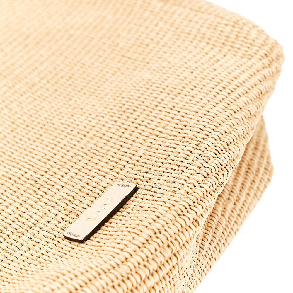'Nicole' raffia and leather shopping bag