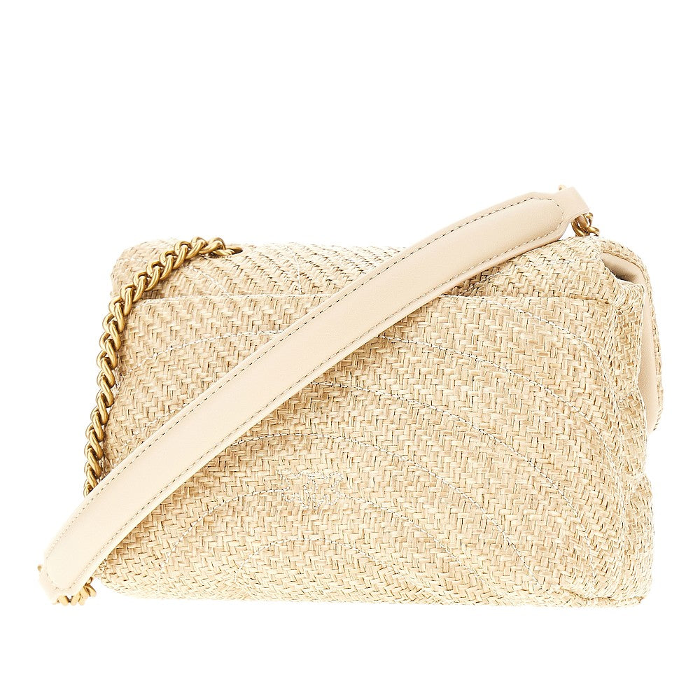 Love Puff Classic quilted raffia bag