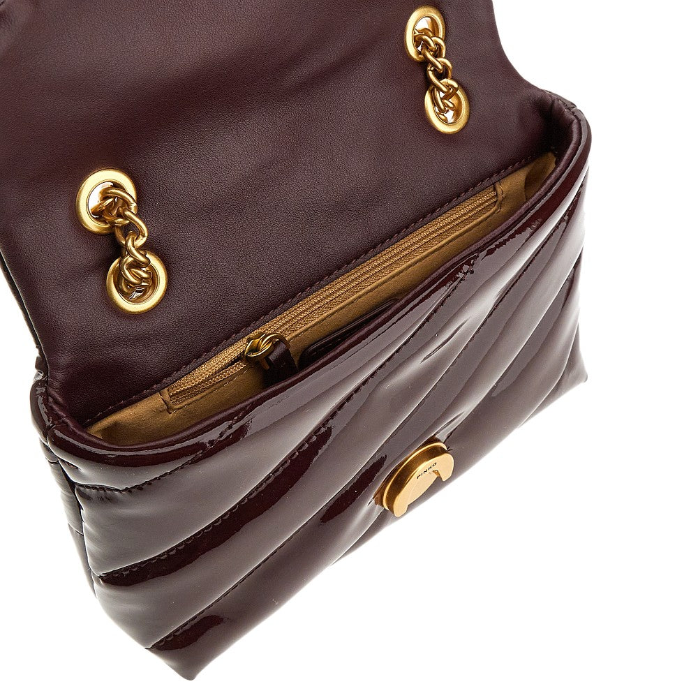Faux patent leather baby 'Love Puff' bag