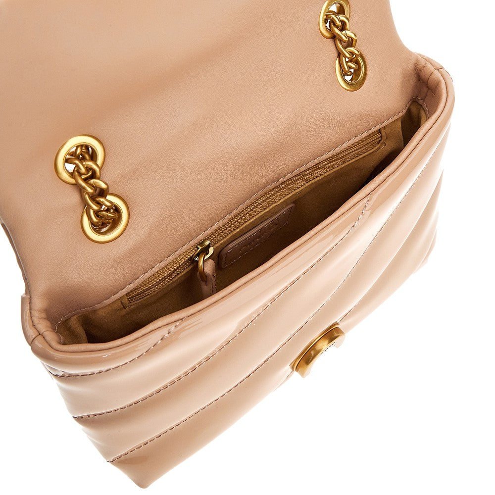 Faux patent leather baby 'Love Puff' bag
