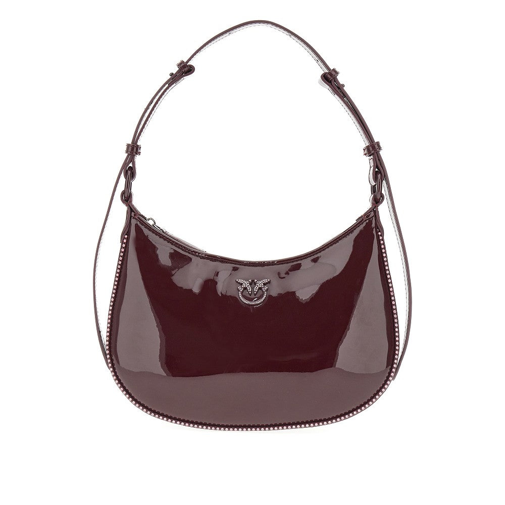 Faux patent leather Mini Love Bag Half Moon