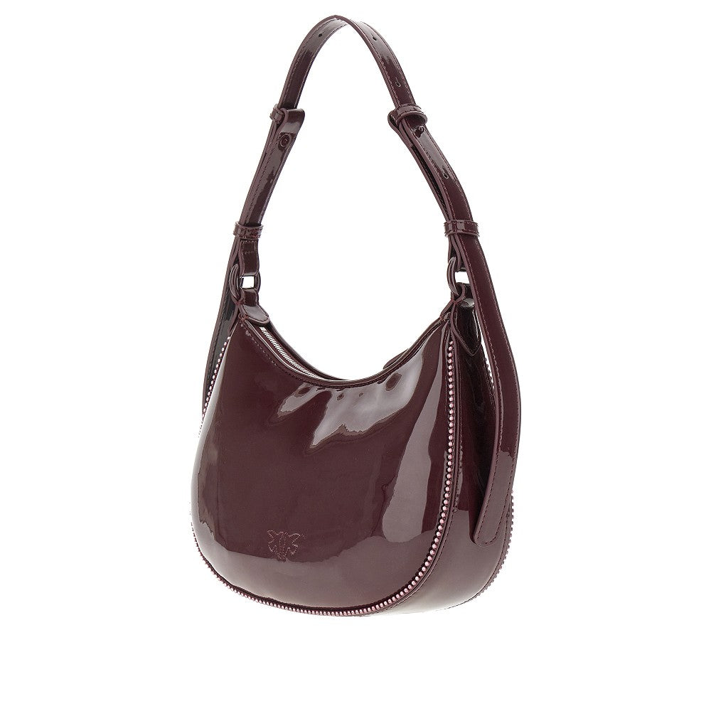 Faux patent leather Mini Love Bag Half Moon