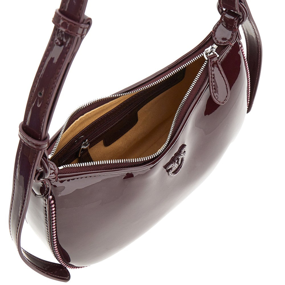 Faux patent leather Mini Love Bag Half Moon