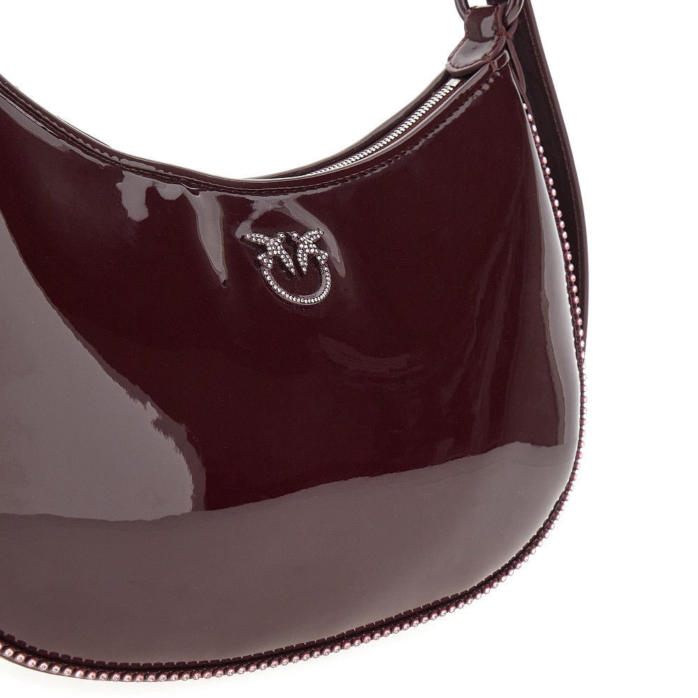 Faux patent leather Mini Love Bag Half Moon