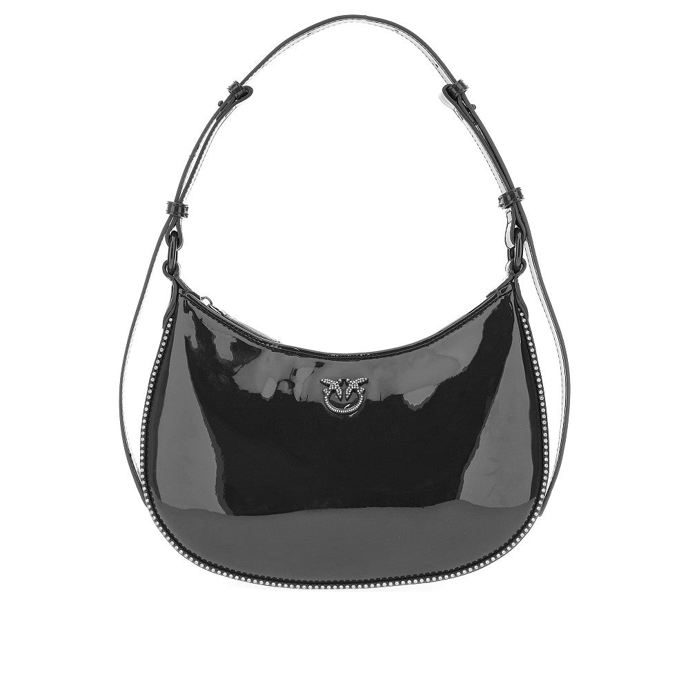 Faux patent leather Mini Love Bag Half Moon