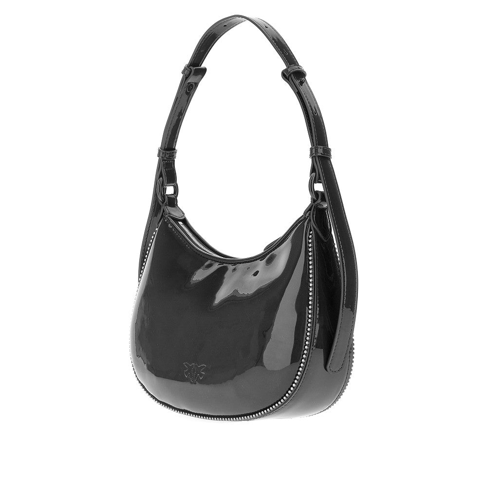Faux patent leather Mini Love Bag Half Moon
