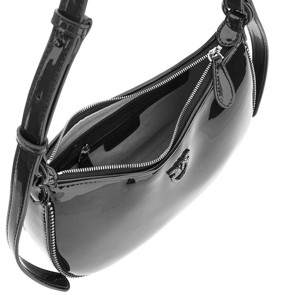 Faux patent leather Mini Love Bag Half Moon