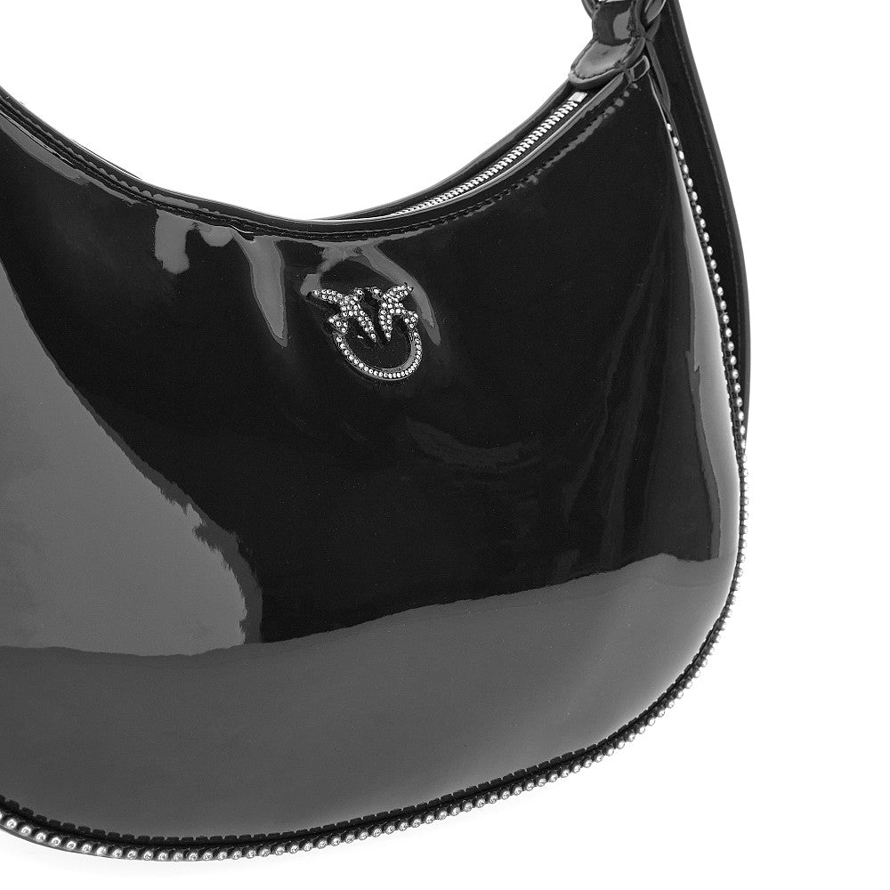 Faux patent leather Mini Love Bag Half Moon
