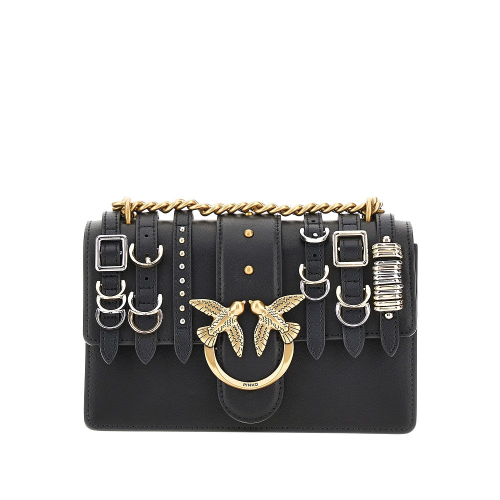 Leather mini Love One bag with straps