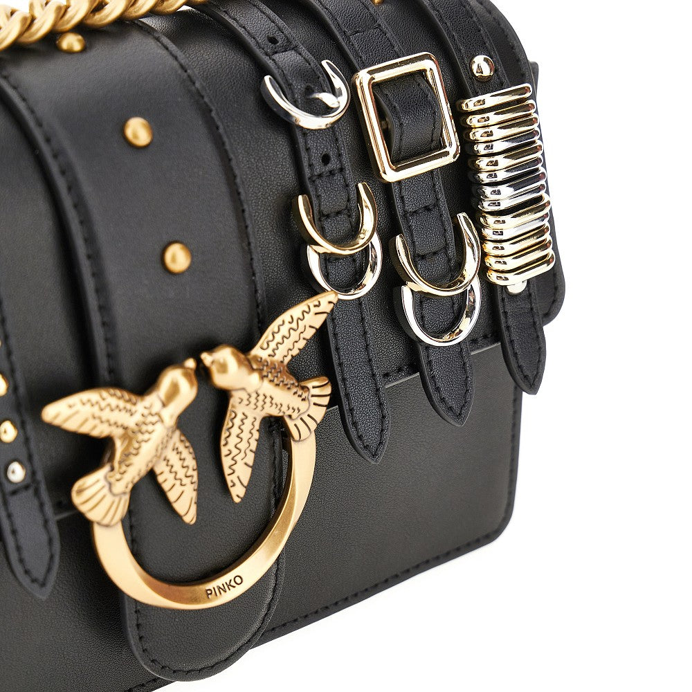 Leather mini Love One bag with straps