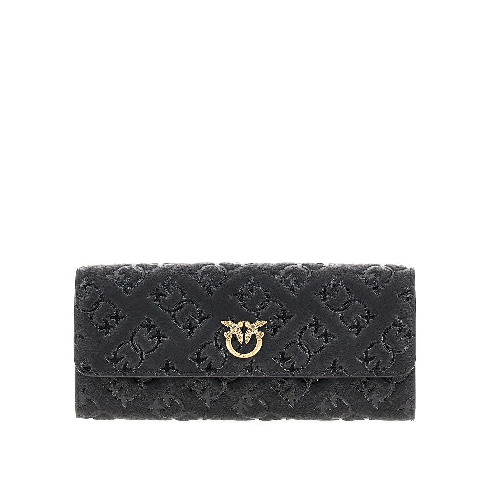 Love Birds Monogram leather clutch