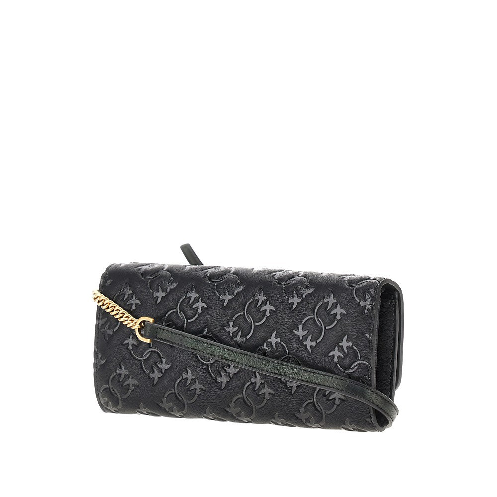 Love Birds Monogram leather clutch