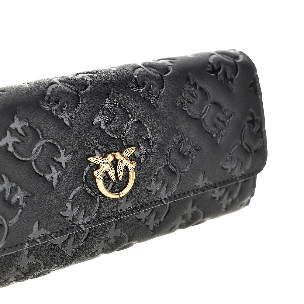 Love Birds Monogram leather clutch
