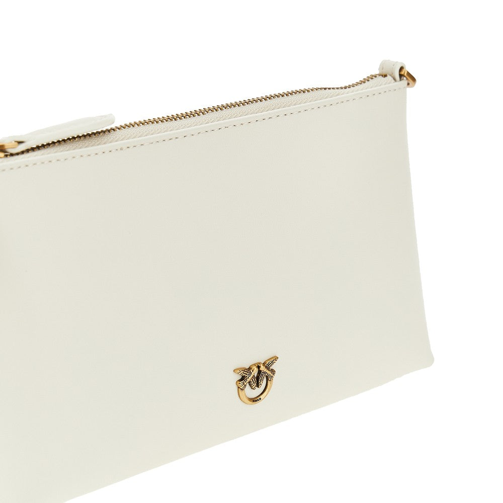 Leather pouch with shoulder strap