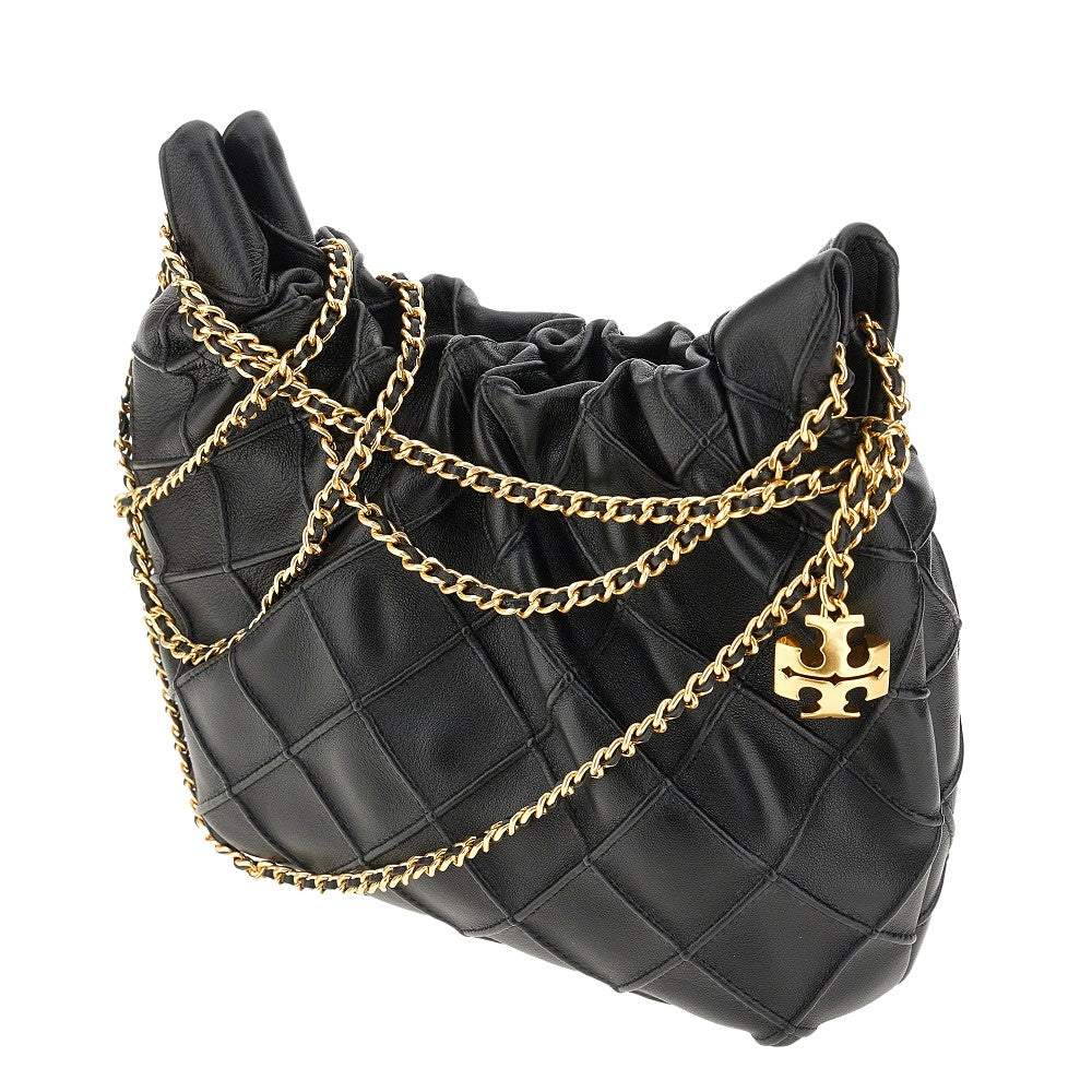Leather mini 'Fleming' hobo bag