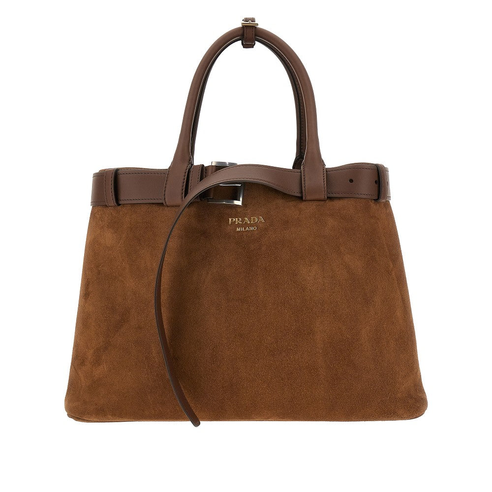 Borsa 'Prada Buckle' grande in suede