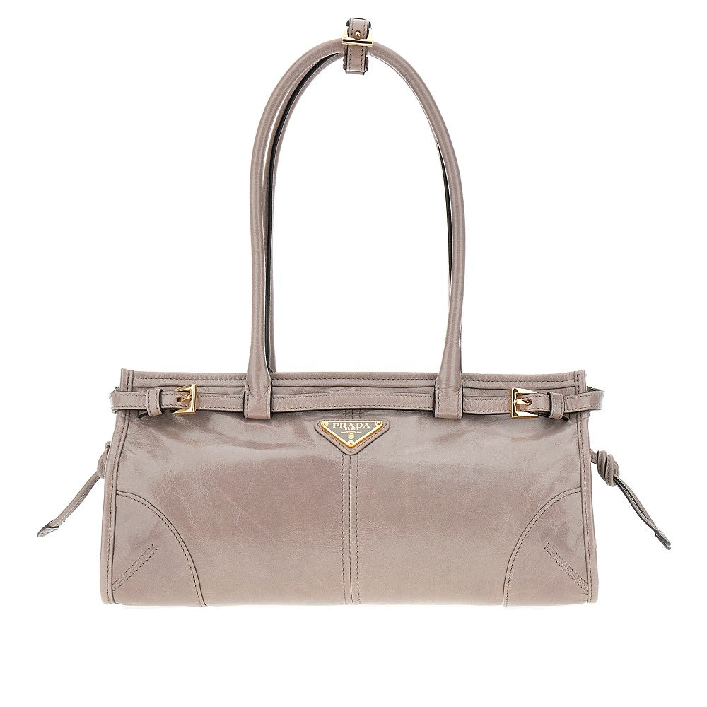 Borsa media in pelle lucida