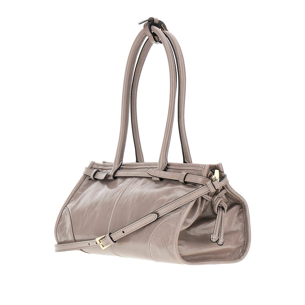 Borsa media in pelle lucida
