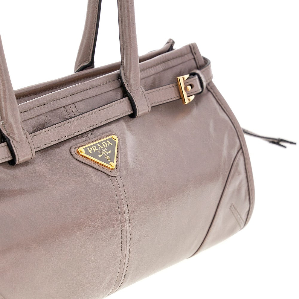 Borsa media in pelle lucida