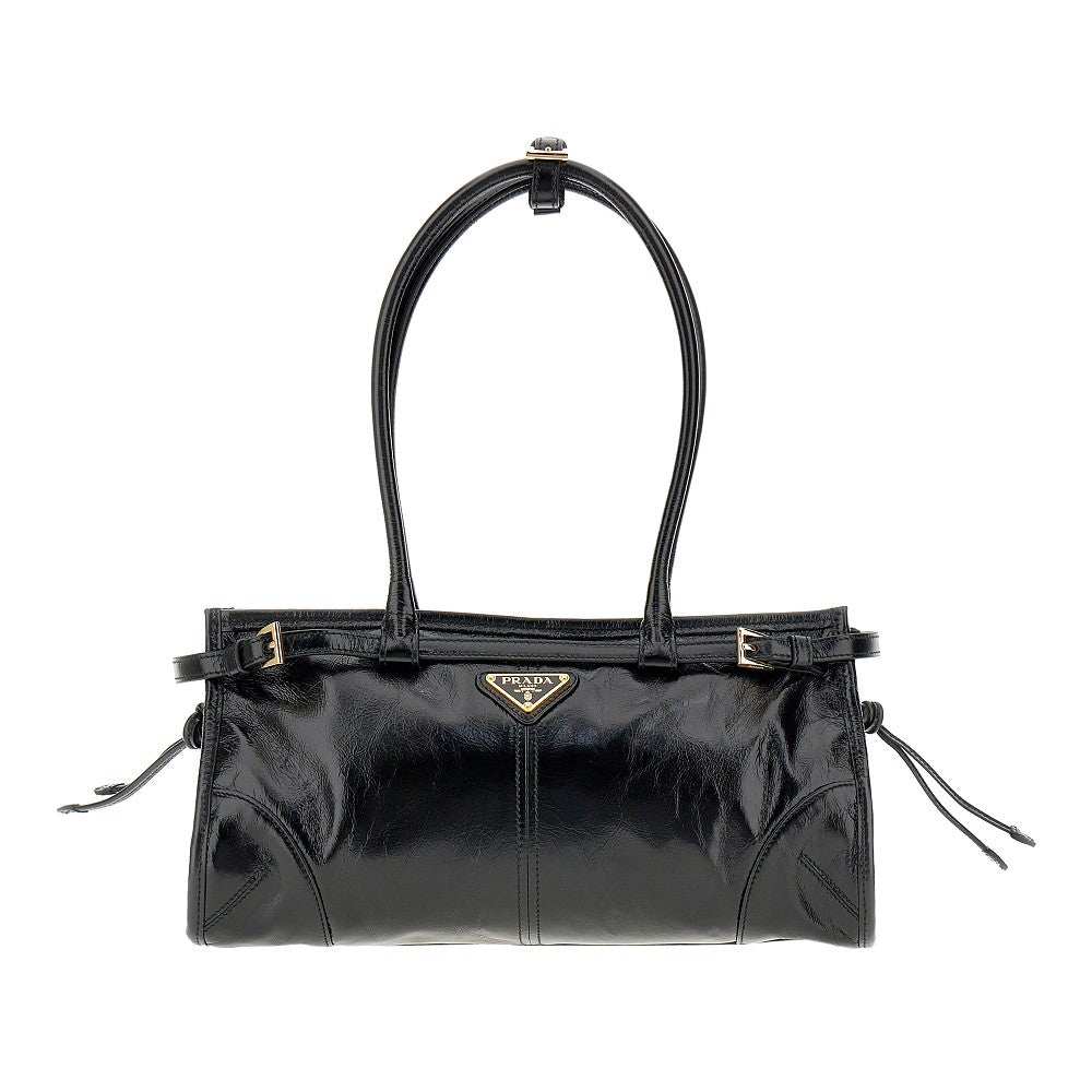 Borsa 'Prada Bonnie' media in pelle lucida
