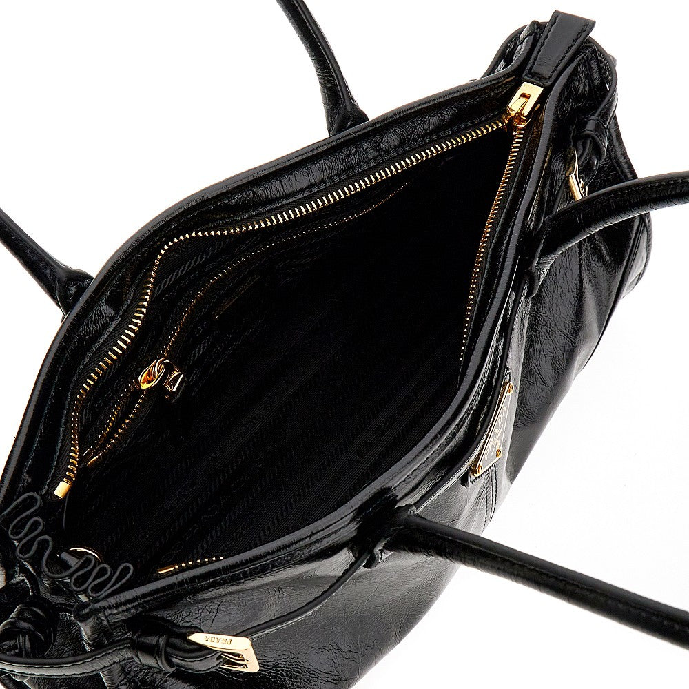 Borsa 'Prada Bonnie' media in pelle lucida