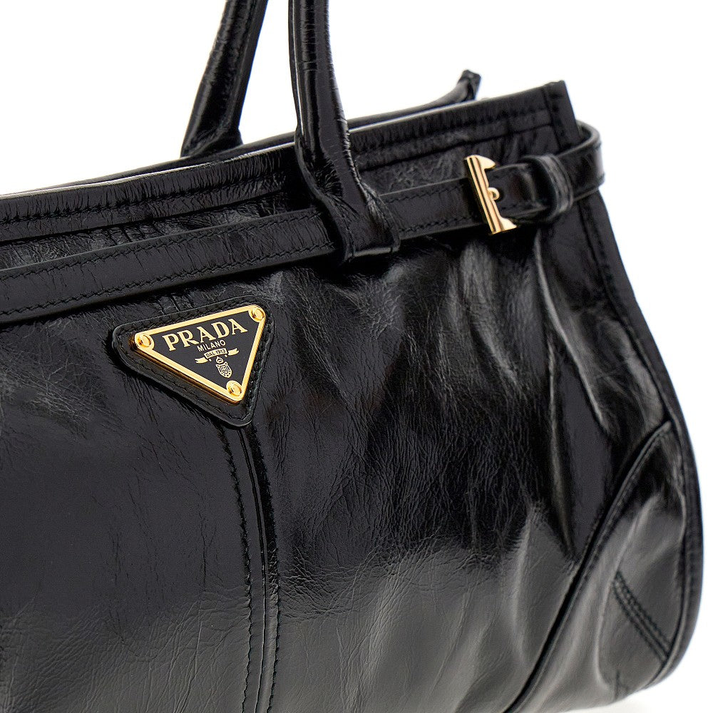 Borsa 'Prada Bonnie' media in pelle lucida